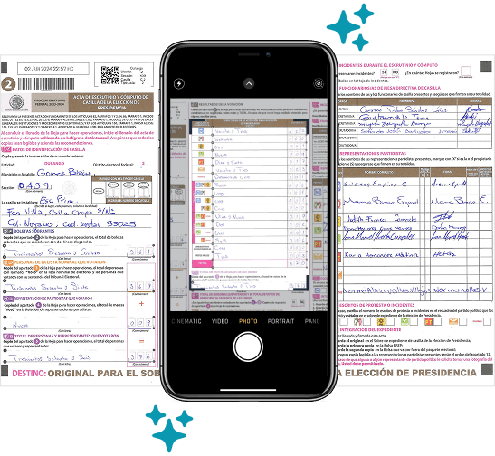escaneo de acta con voto métrica